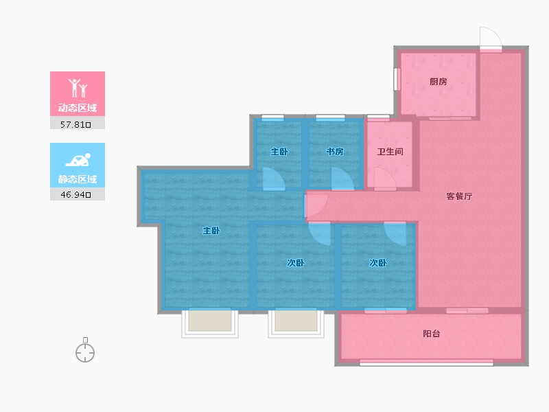 广东省-佛山市-华侨城·天鹅堡二期-93.33-户型库-动静分区