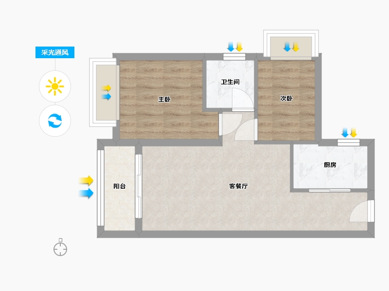 广东省-深圳市-鹏湾府-54.08-户型库-采光通风