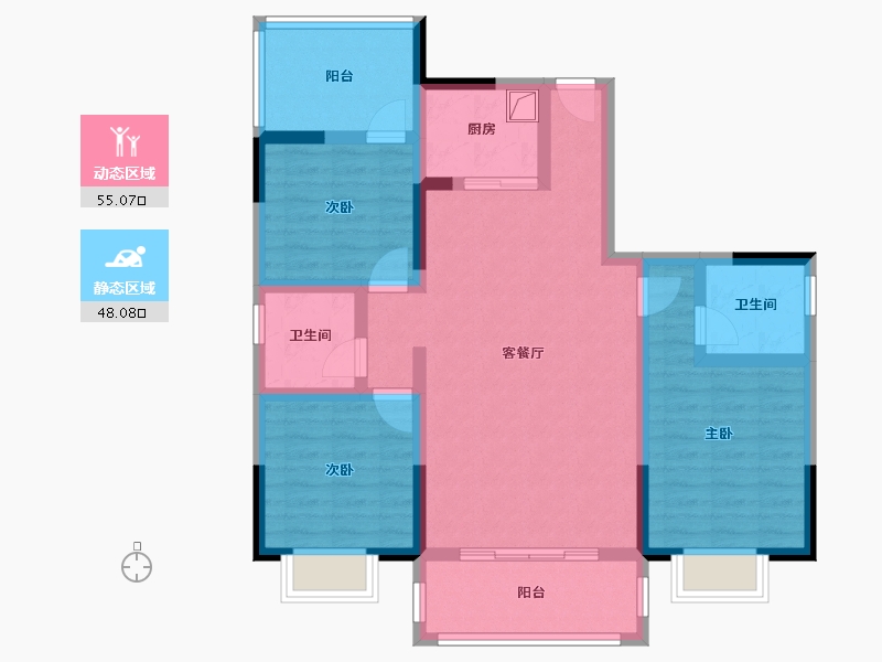 海南省-海口市-海教公寓-92.00-户型库-动静分区