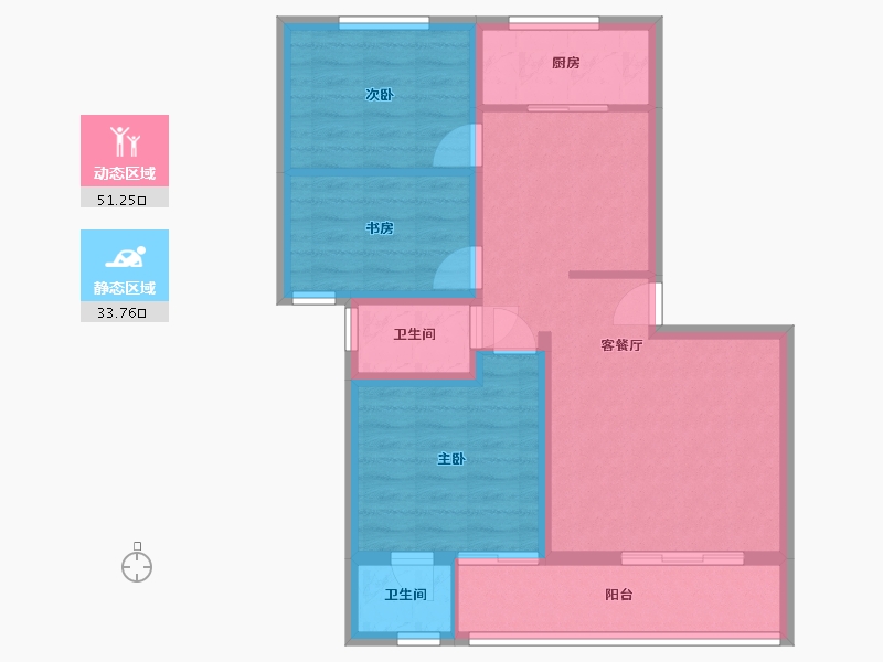 陕西省-宝鸡市-沣源名居-94.38-户型库-动静分区