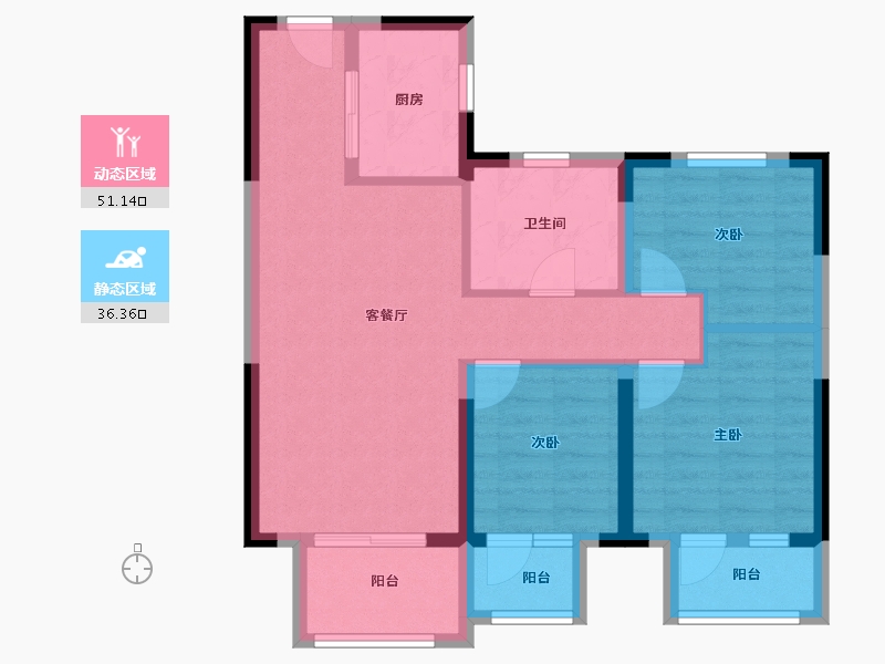 河北省-廊坊市-合生学府中央城-77.60-户型库-动静分区