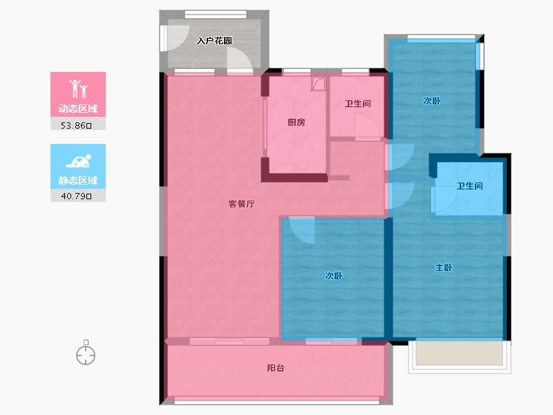 安徽省-铜陵市-拓基鼎元观邸-89.60-户型库-动静分区