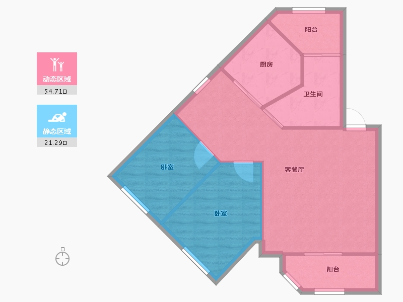 北京-北京市-富豪花园西华苑-73.44-户型库-动静分区