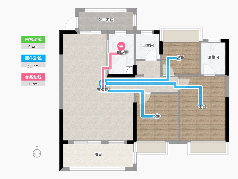 湖北省-潜江市-潜江当代满庭春-89.11-户型库-动静线