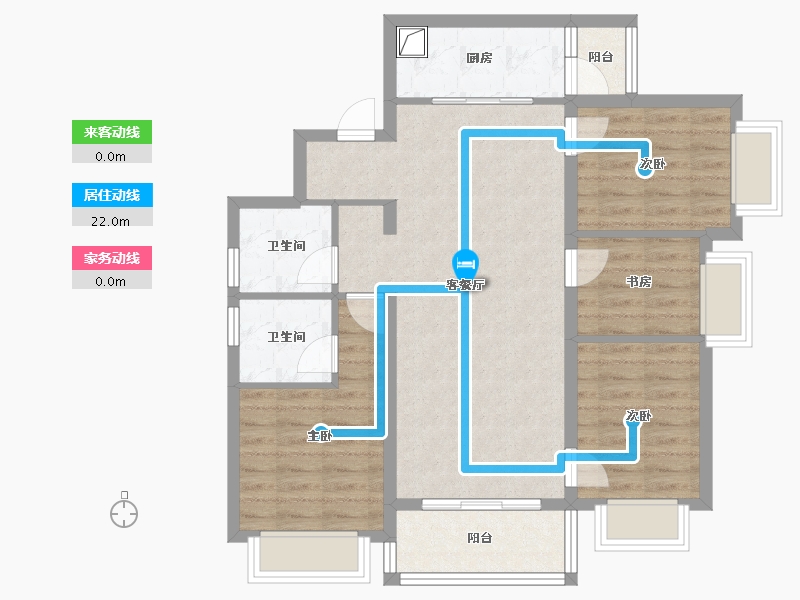 云南省-昆明市-佳兆业城市广场-86.05-户型库-动静线