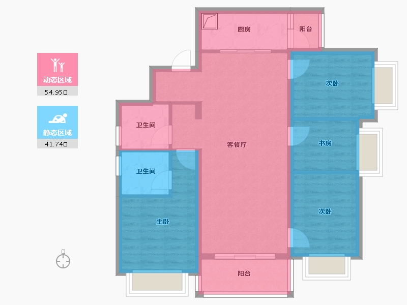 云南省-昆明市-佳兆业城市广场-86.05-户型库-动静分区