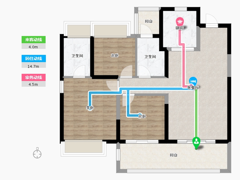 云南省-昆明市-能建·未来城-88.07-户型库-动静线