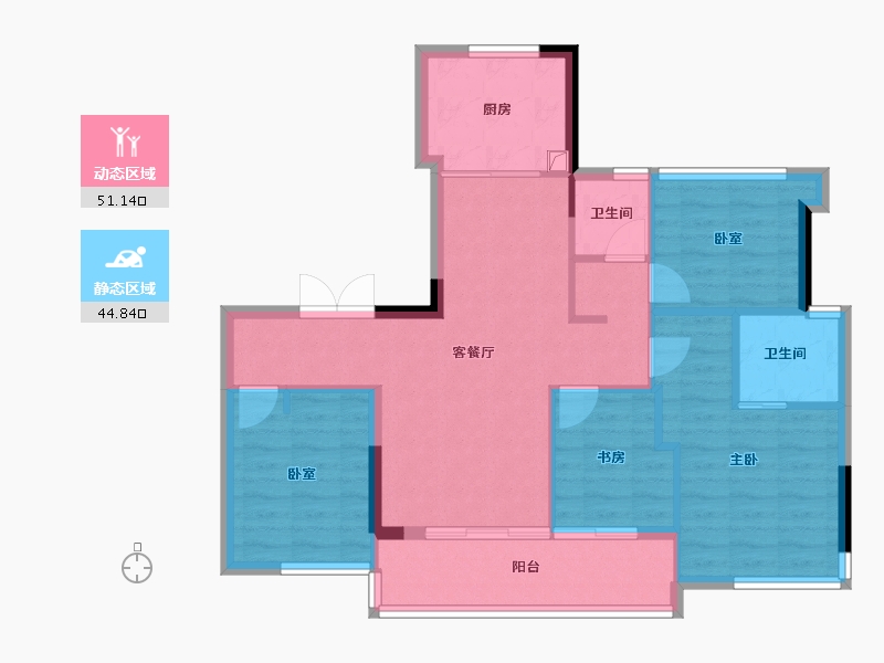 福建省-福州市-建总江南尚璟-86.53-户型库-动静分区