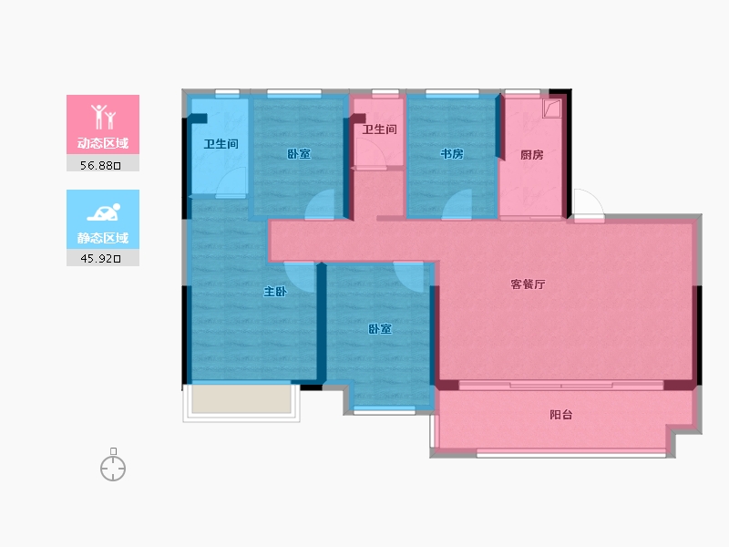 河南省-南阳市-鑫联·山河印象-92.14-户型库-动静分区