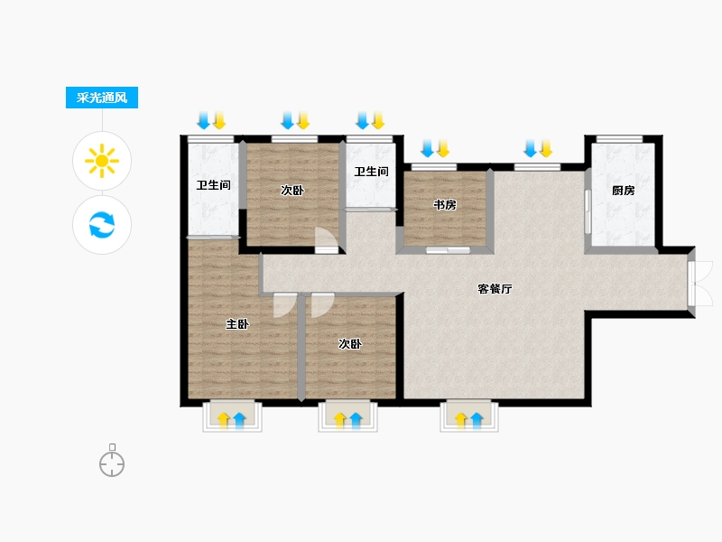 新疆维吾尔自治区-乌鲁木齐市-高铁·新城-118.09-户型库-采光通风