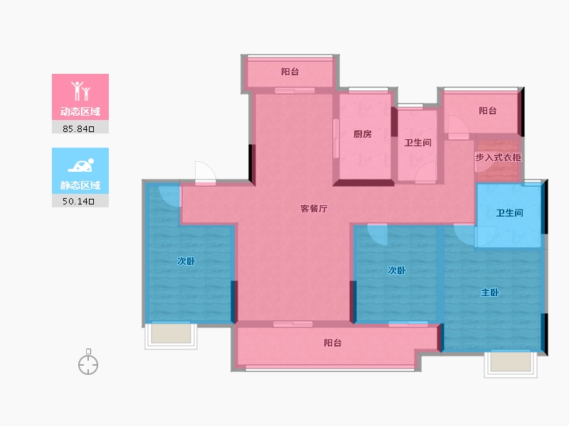 湖南省-长沙市-日盛湖湘悦府-120.99-户型库-动静分区