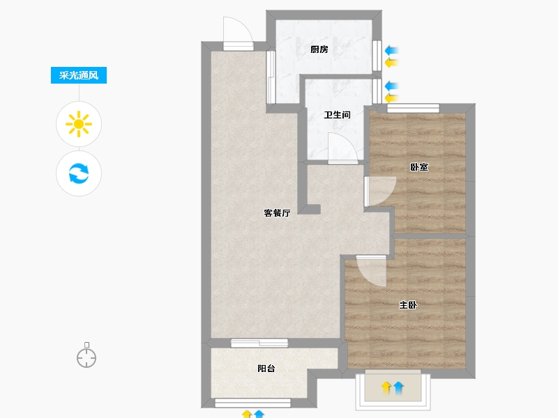 浙江省-丽水市-云秀园-52.00-户型库-采光通风