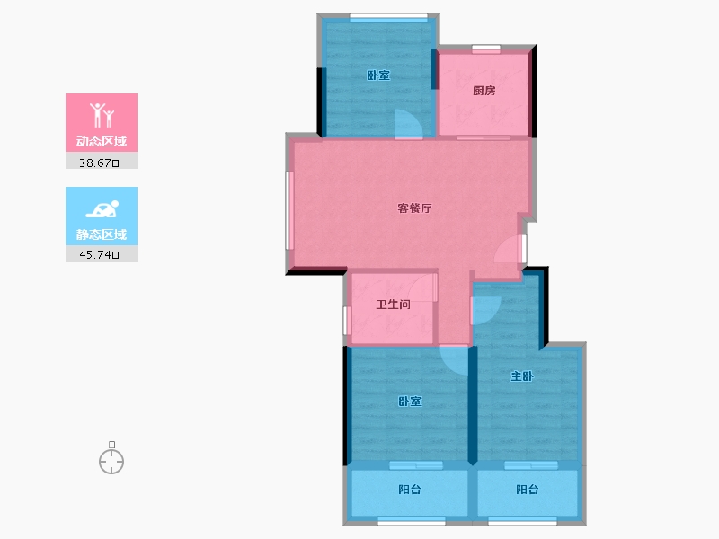 江苏省-连云港市-大力集团·状元府-75.48-户型库-动静分区