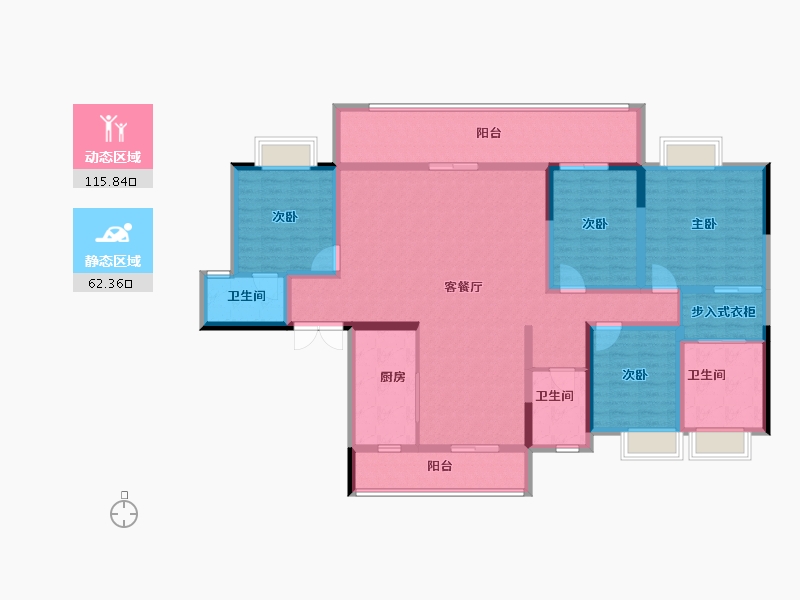 贵州省-遵义市-阳光城溪山悦-160.00-户型库-动静分区