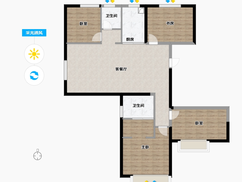 山西省-晋中市-京师城市森林花园-111.53-户型库-采光通风