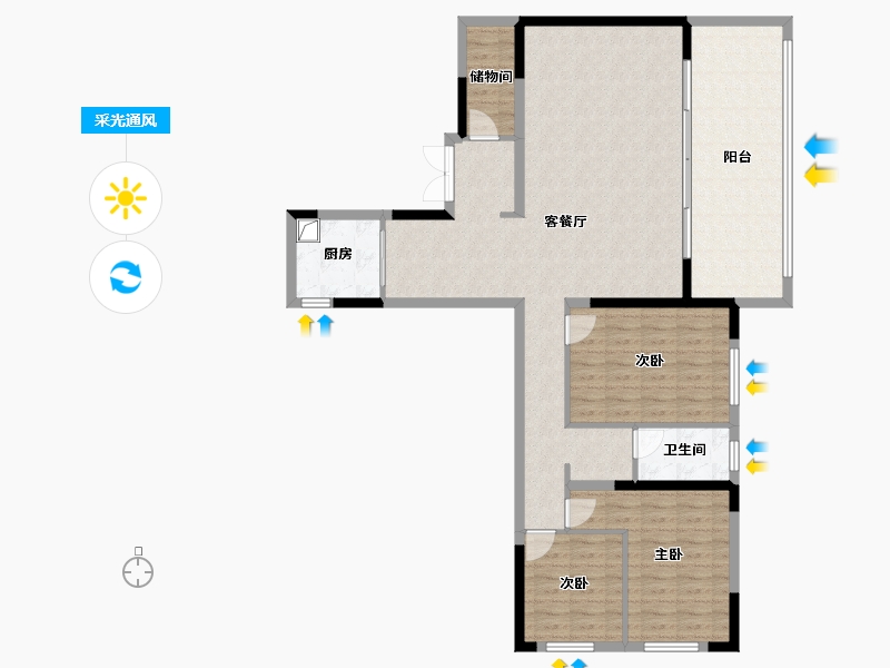 贵州省-六盘水市-新城凤凰薹-111.20-户型库-采光通风