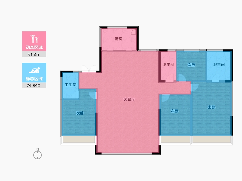 陕西省-西安市-碧桂园凤凰城-158.40-户型库-动静分区