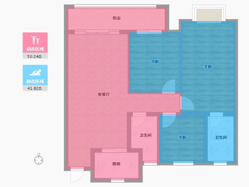 河北省-承德市-祥云红创悦府品鉴中心-94.18-户型库-动静分区