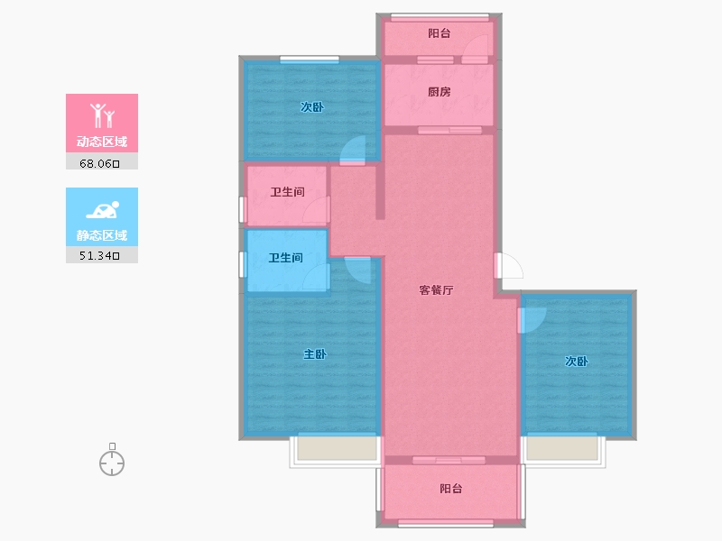 河南省-郑州市-薛岗村东安置区-106.80-户型库-动静分区