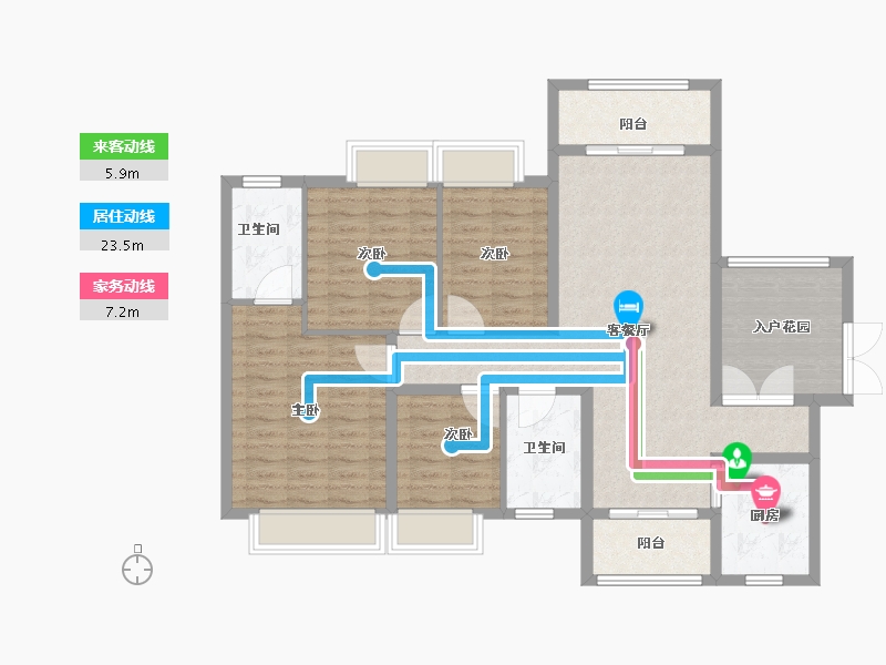 贵州省-贵阳市-龙岗华庭-110.40-户型库-动静线