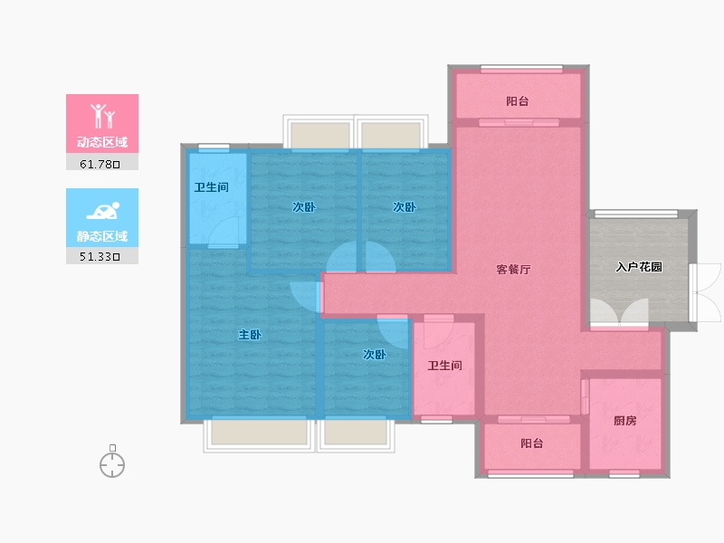 贵州省-贵阳市-龙岗华庭-110.40-户型库-动静分区