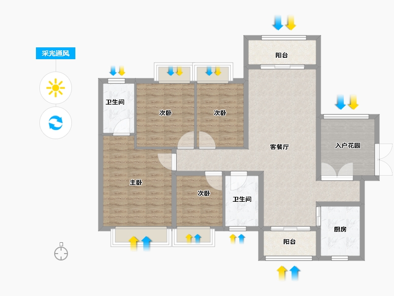 贵州省-贵阳市-龙岗华庭-110.40-户型库-采光通风