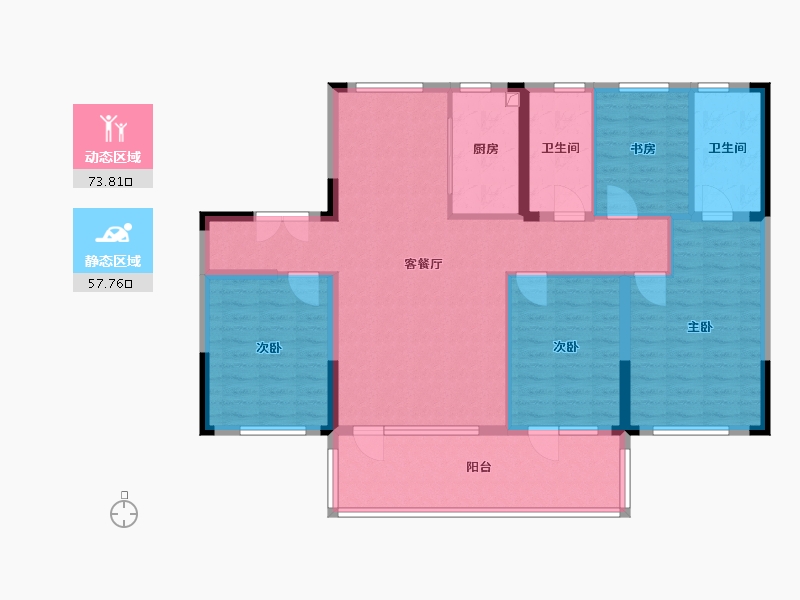 辽宁省-盘锦市- 总部生态城玖玺悦-124.00-户型库-动静分区