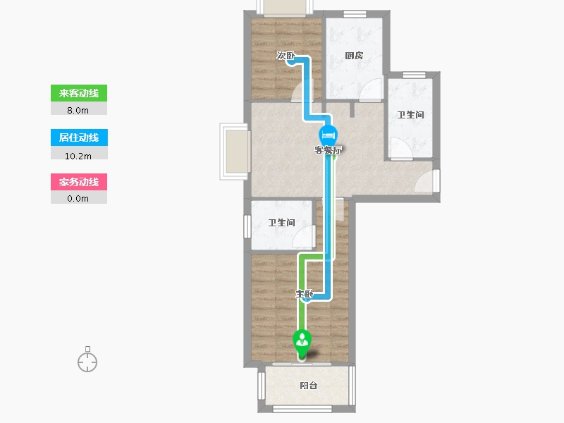 上海-上海市-小上海新城-60.00-户型库-动静线