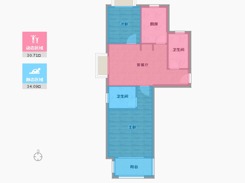 上海-上海市-小上海新城-60.00-户型库-动静分区