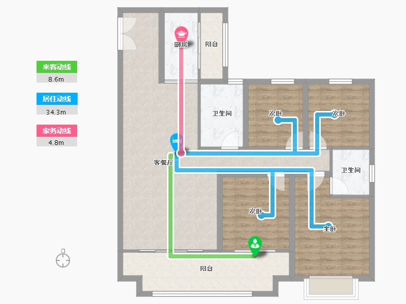 山东省-临沂市-书香里-123.70-户型库-动静线