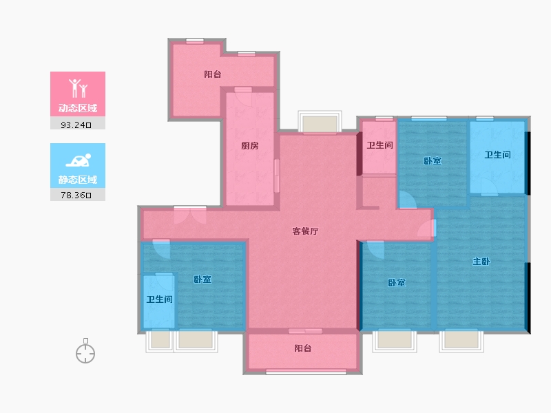 云南省-思茅市-普洱碧桂园溪台-154.38-户型库-动静分区