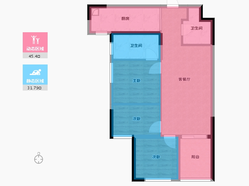 贵州省-贵阳市-万科新都荟20组团-73.60-户型库-动静分区