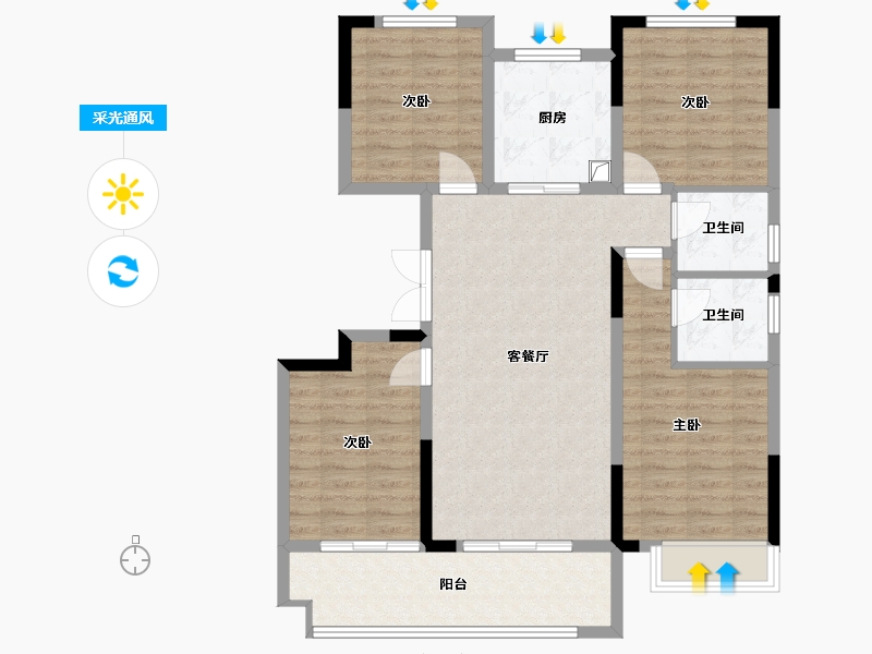 河南省-商丘市-君悦府-104.00-户型库-采光通风