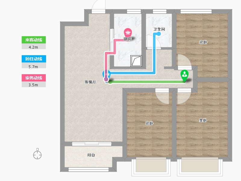 山西省-忻州市-毓秀公馆-92.80-户型库-动静线