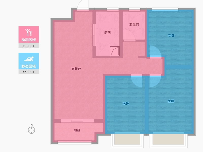 山西省-忻州市-毓秀公馆-92.80-户型库-动静分区