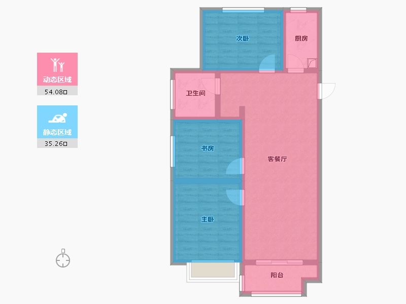 山西省-忻州市-毓秀公馆-94.40-户型库-动静分区