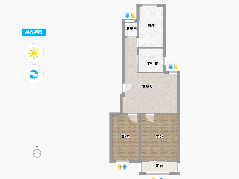 江苏省-盐城市-八菱花园-62.48-户型库-采光通风