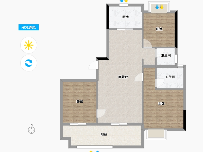 江西省-抚州市-抚州中奥天悦-92.80-户型库-采光通风