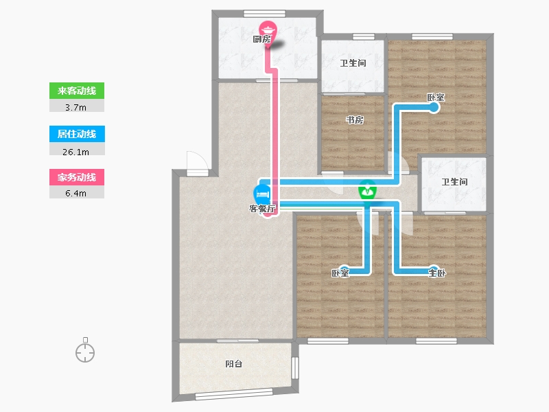 浙江省-绍兴市-秀水苑-107.20-户型库-动静线