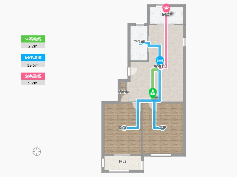 江苏省-盐城市-八菱花园-76.89-户型库-动静线