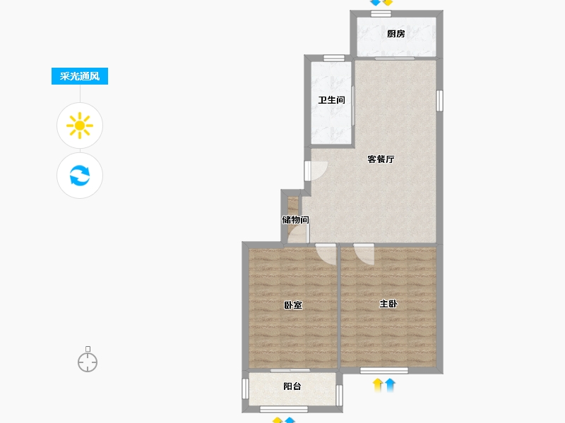 江苏省-盐城市-八菱花园-76.89-户型库-采光通风