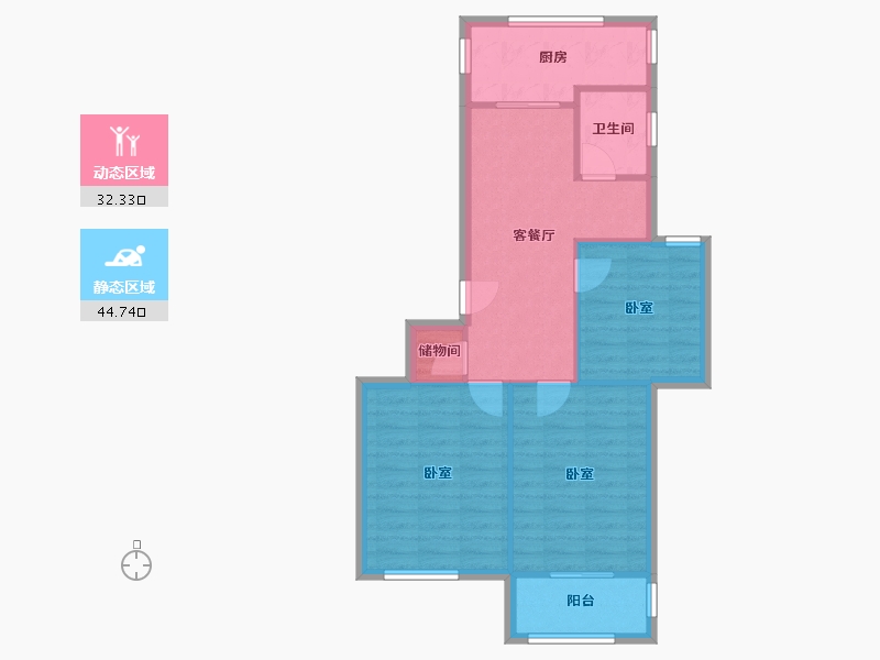 江苏省-盐城市-八菱花园-69.68-户型库-动静分区