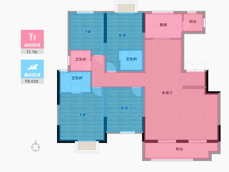 云南省-思茅市-金科碧桂园珑樾府-116.98-户型库-动静分区