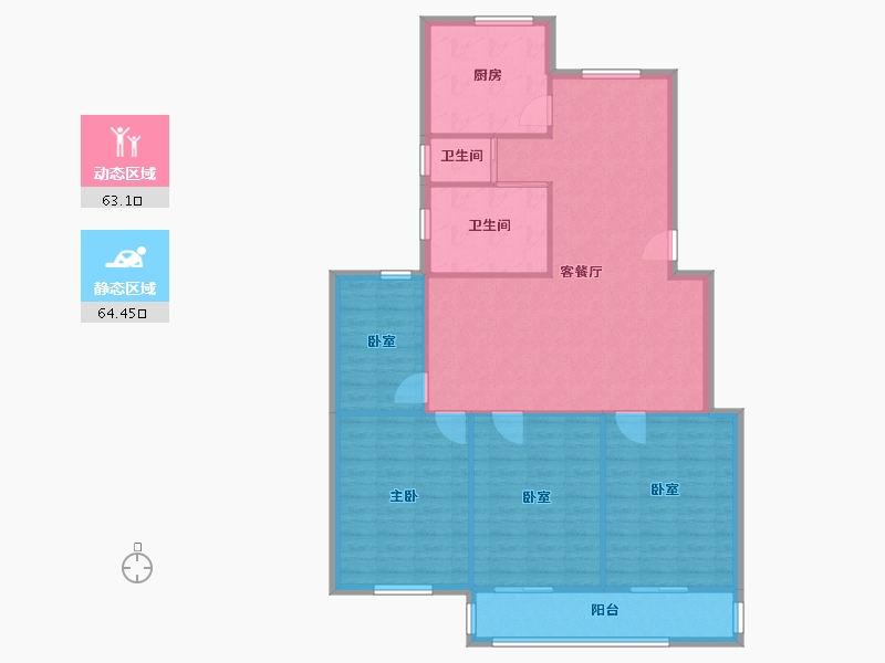 江苏省-盐城市-八菱花园-117.57-户型库-动静分区