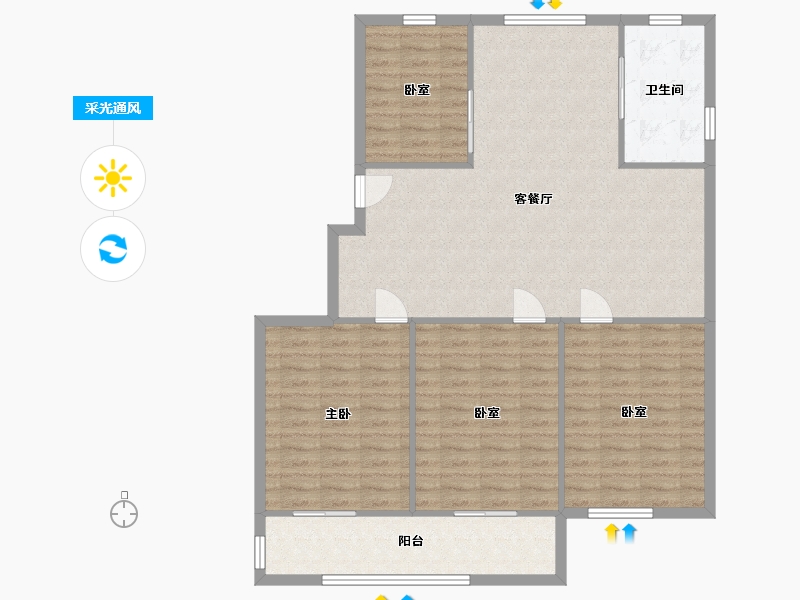 江苏省-盐城市-八菱花园-114.59-户型库-采光通风