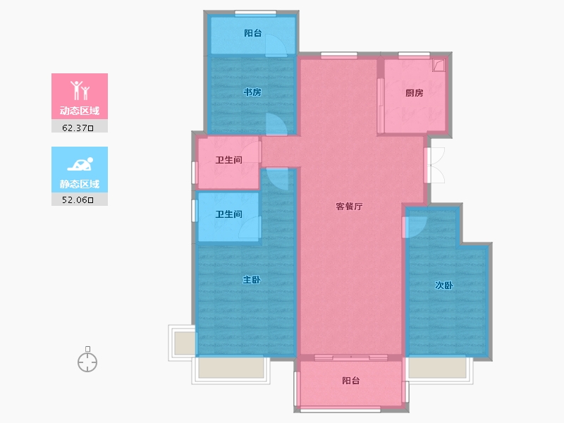 安徽省-滁州市-春风里-103.00-户型库-动静分区