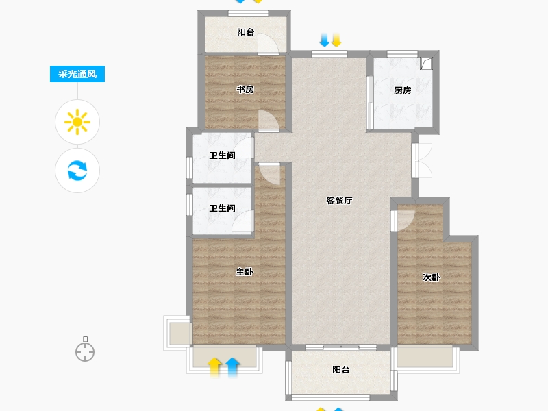 安徽省-滁州市-春风里-103.00-户型库-采光通风