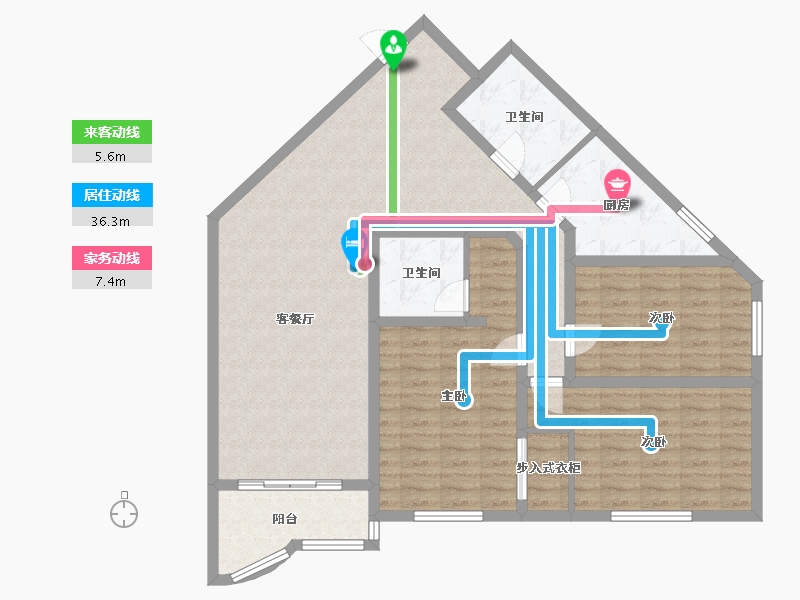 上海-上海市-阳光四季公寓-104.00-户型库-动静线