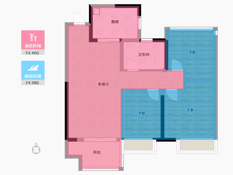 江苏省-无锡市-宝龙世家-69.60-户型库-动静分区