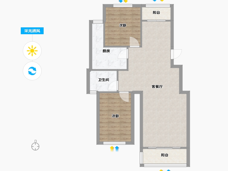 广东省-梅州市-世纪金郡-80.00-户型库-采光通风